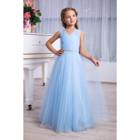 Нарядное платье-трапеция для девочки 6-7 лет