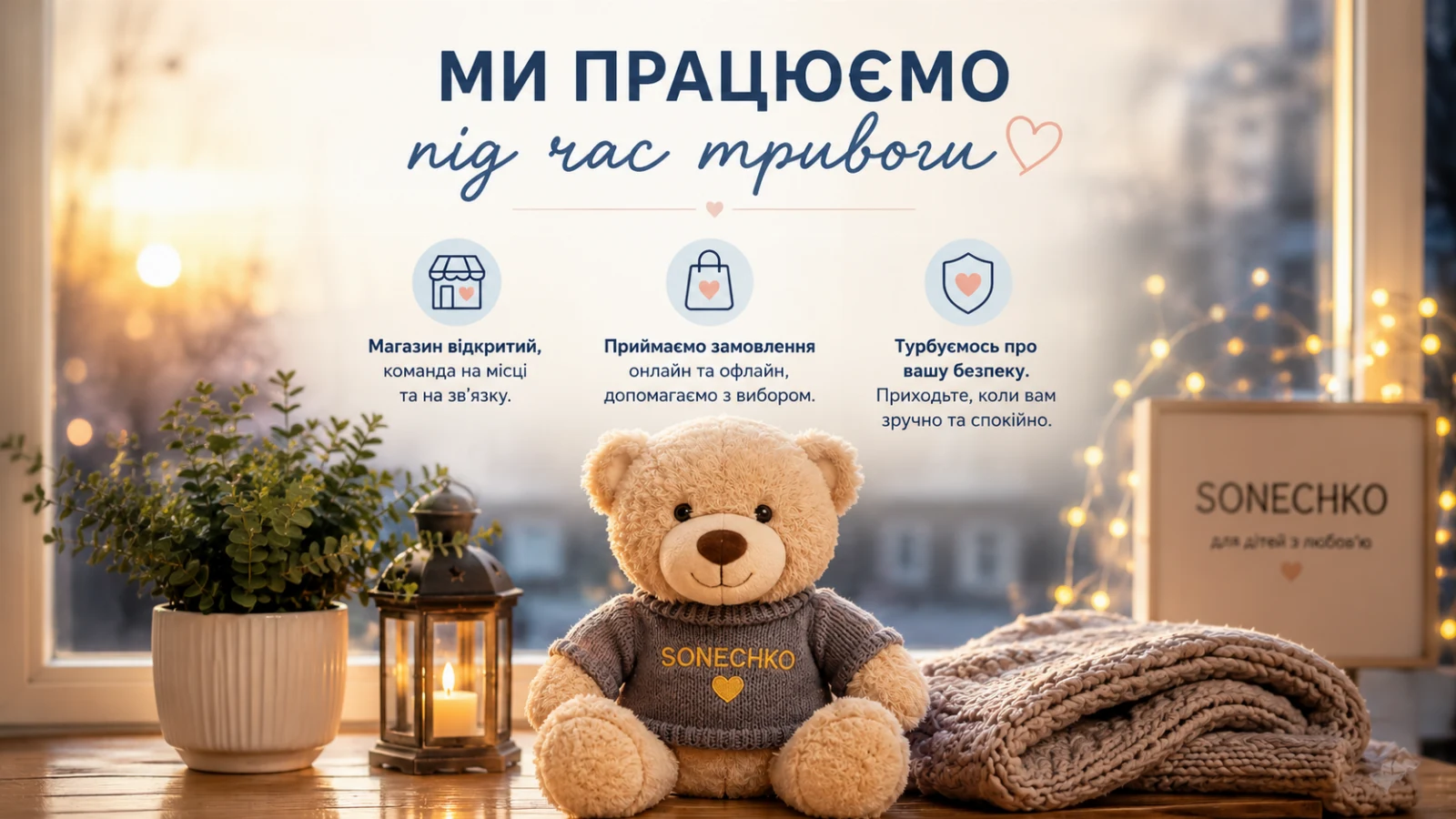 SONECHKO store remains open during air raids: we are here and ready to help