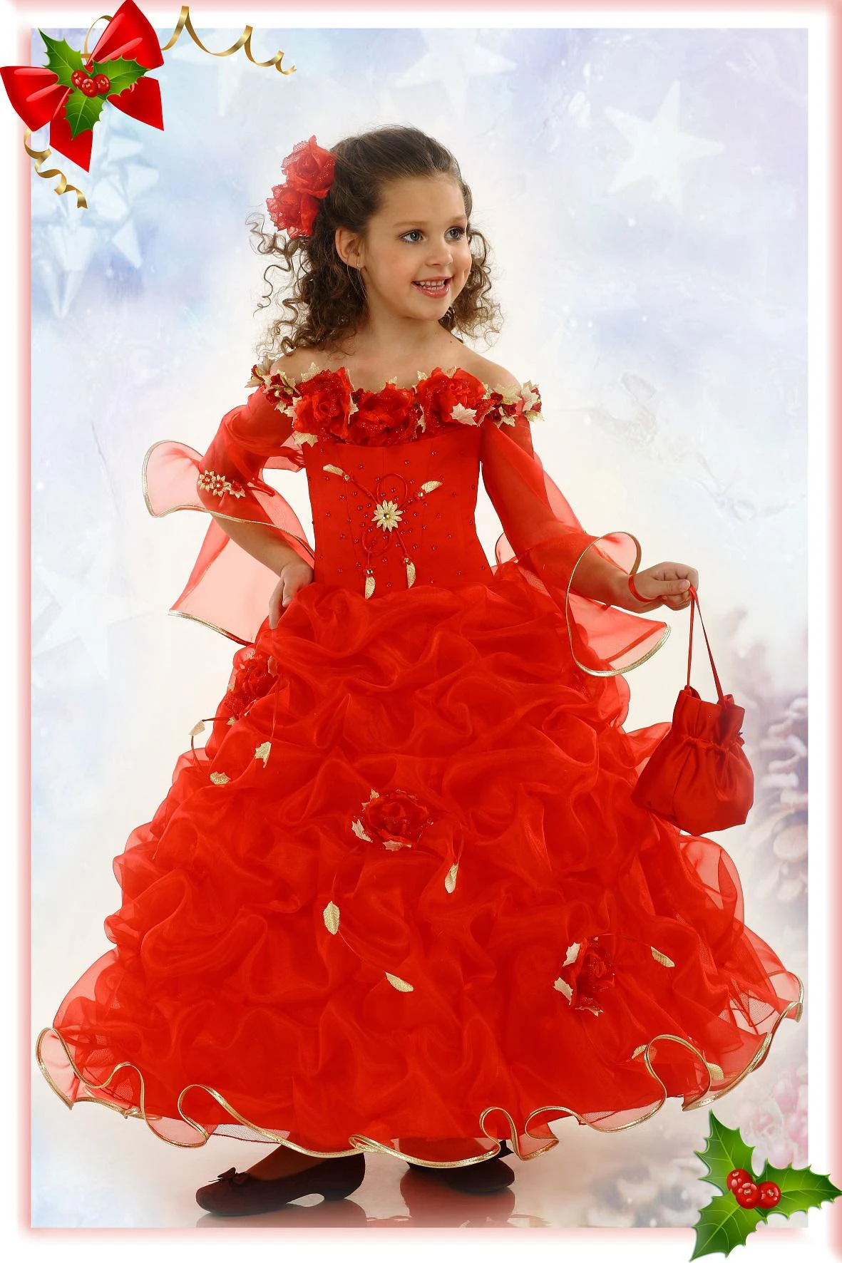 Elegant dress Basket 1724 red