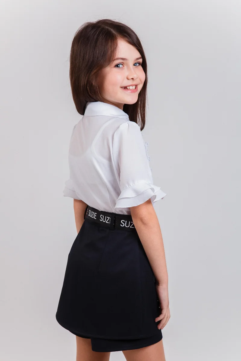 Блуза шкільна для дівчинки біла 58909 Саша Suzie
