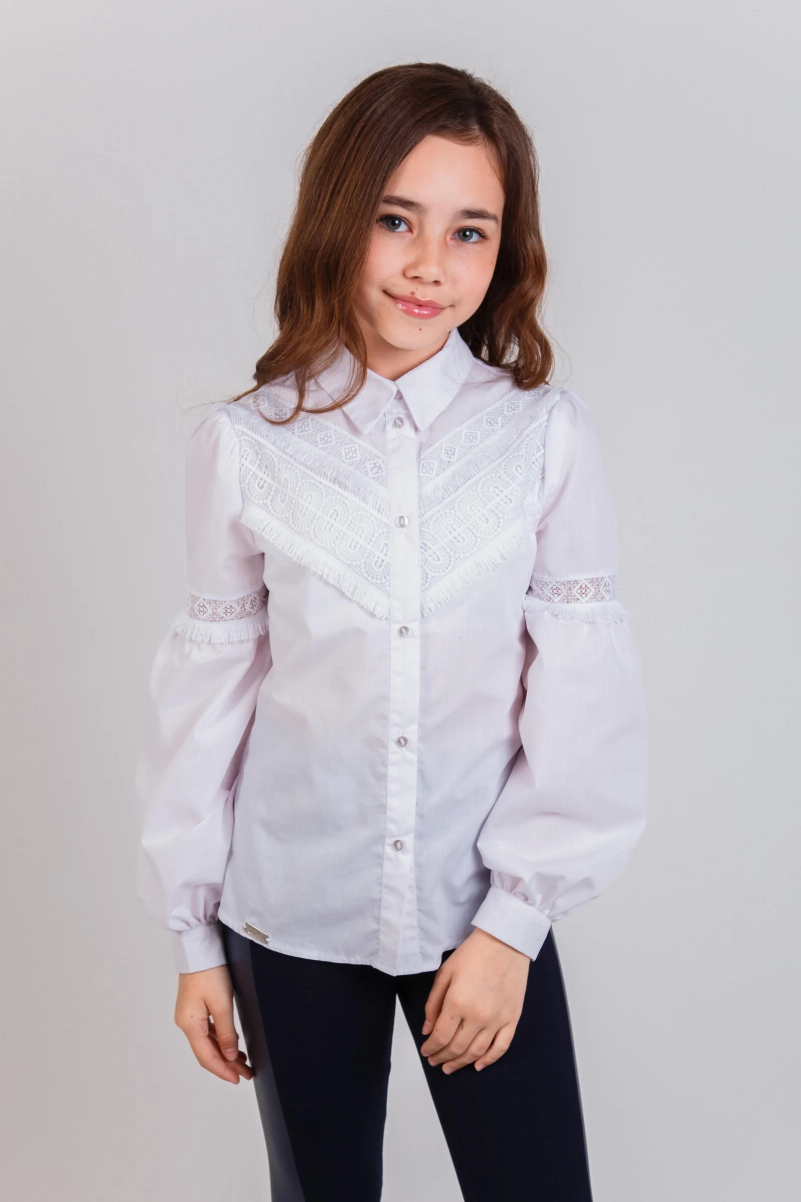 Блуза шкільна для дівчинки 31913 Іларія біла Suzie