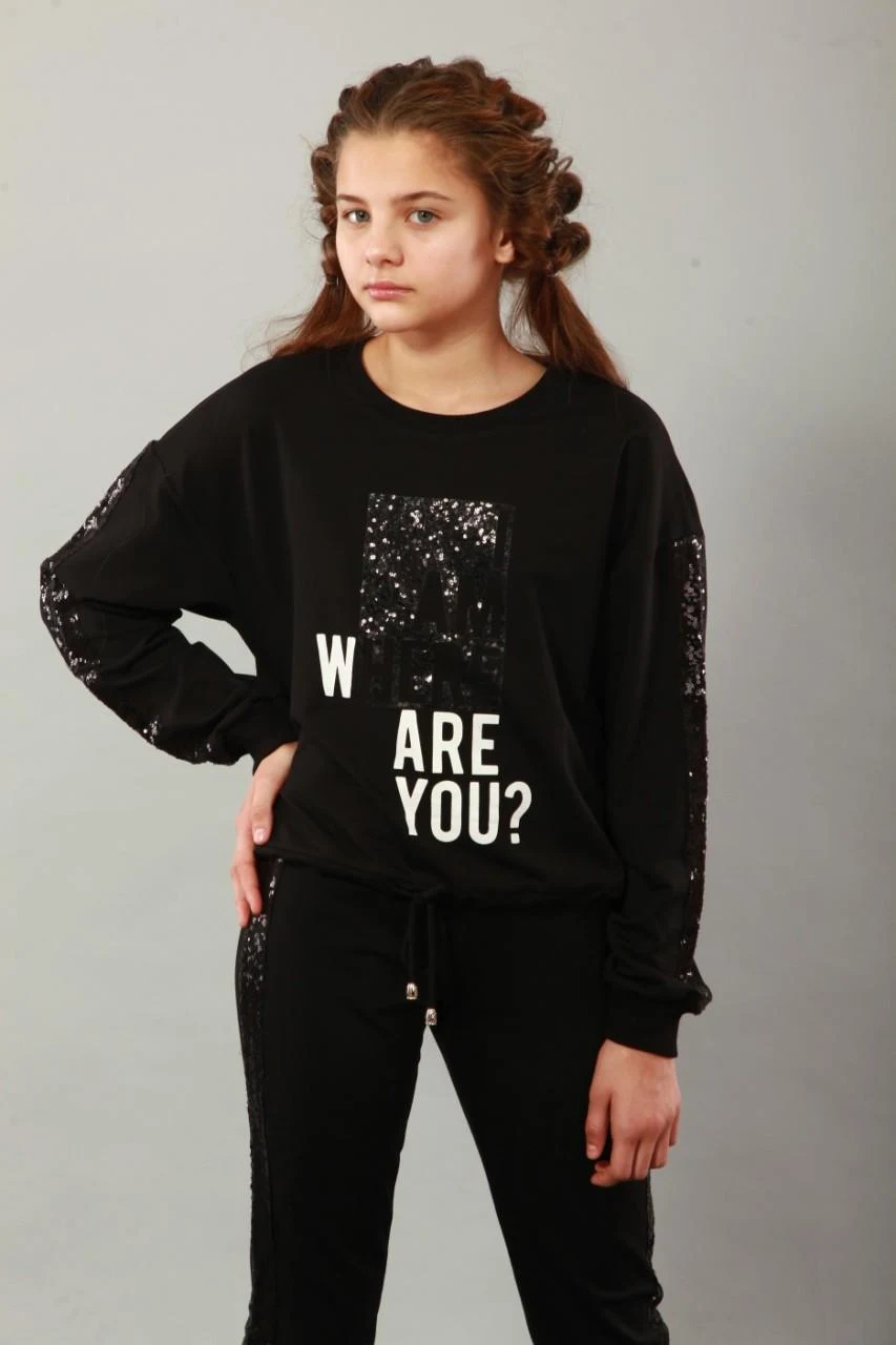 Sweatshirt for the girl 7098 black TM Marions