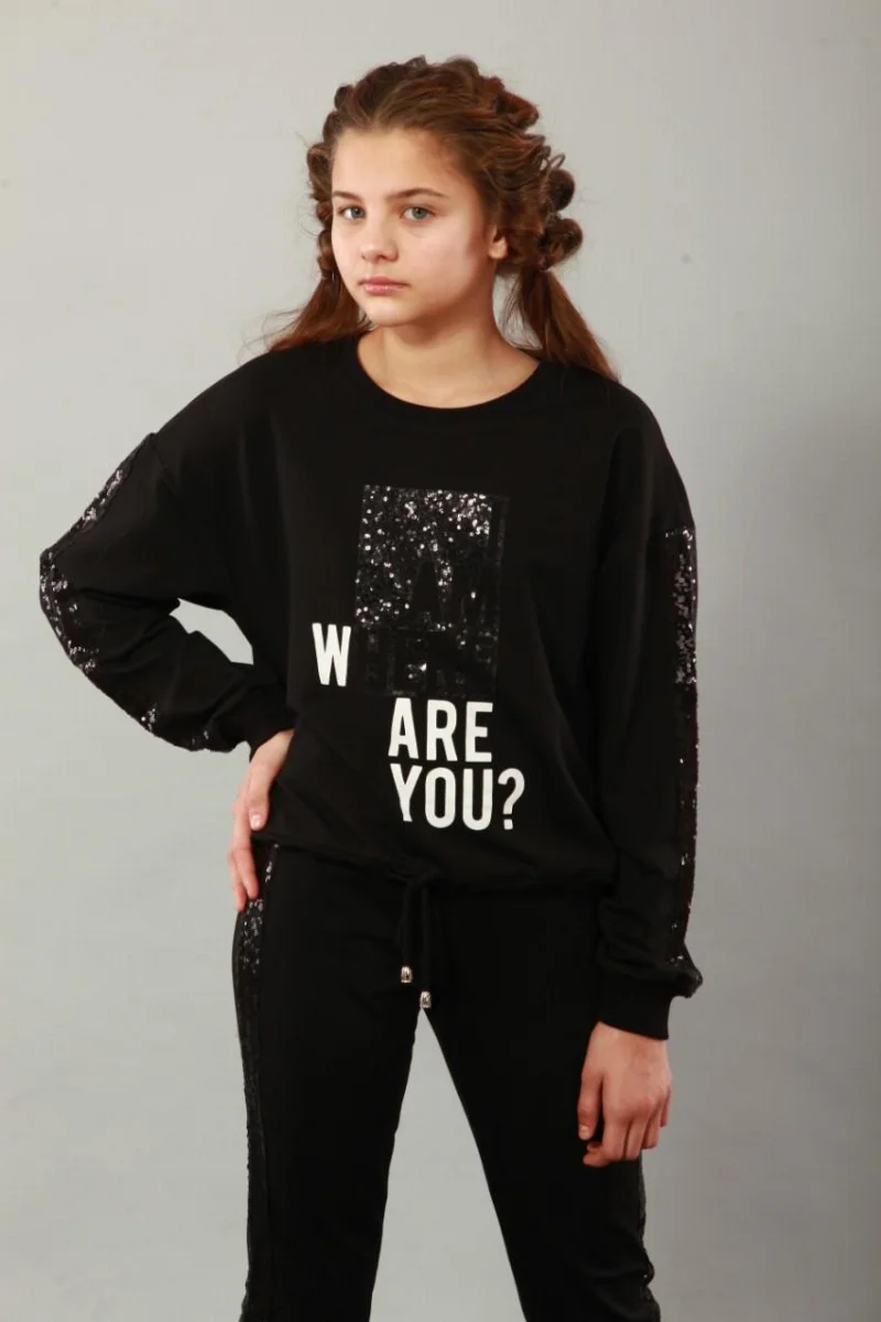 Sweatshirt for the girl 7098 black TM Marions
