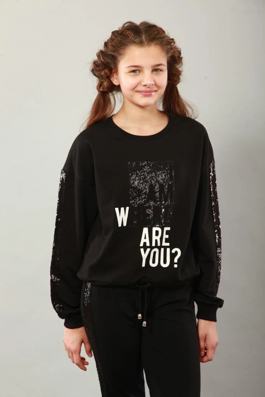 Sweatshirt for the girl 7098 black TM Marions