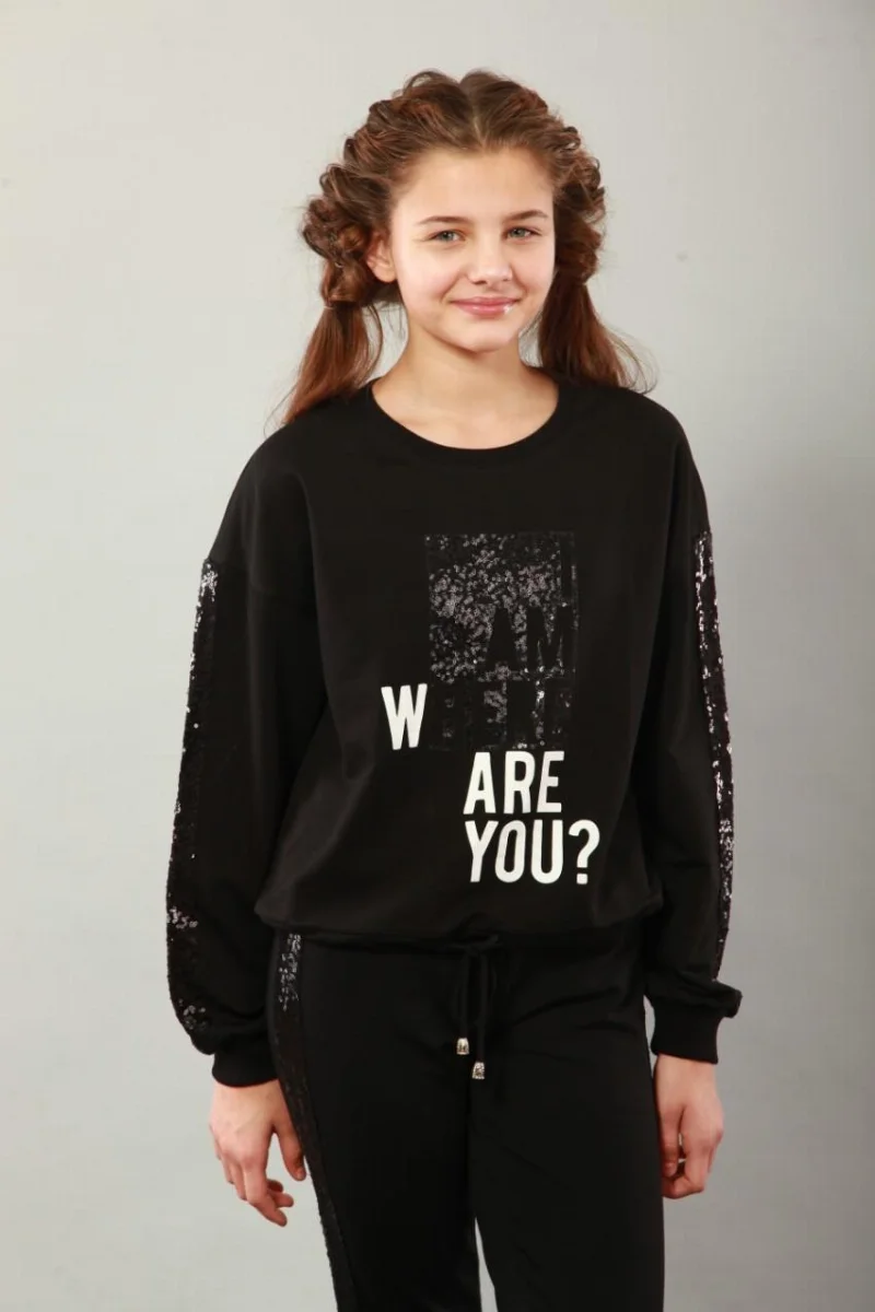 Sweatshirt for the girl 7098 black TM Marions