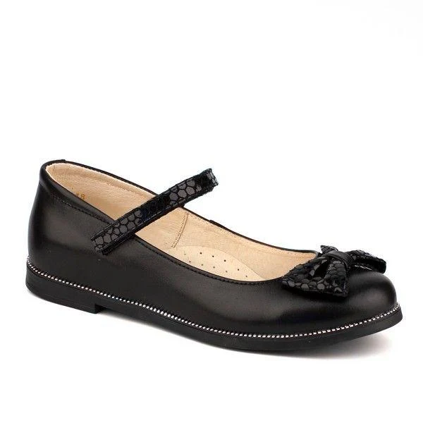 Shoes leather for the girl 63226 black TM Shagovita