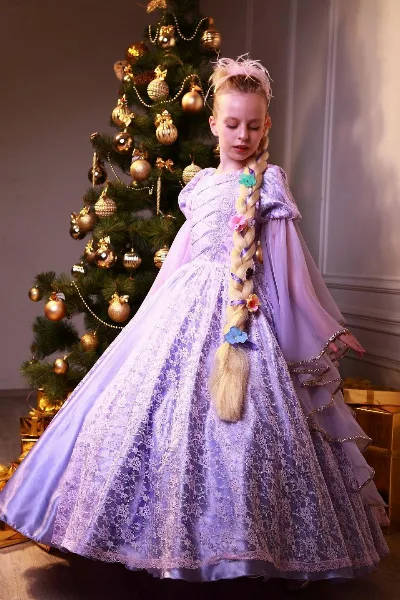 Carnival costume for the girl Rapunzel premium