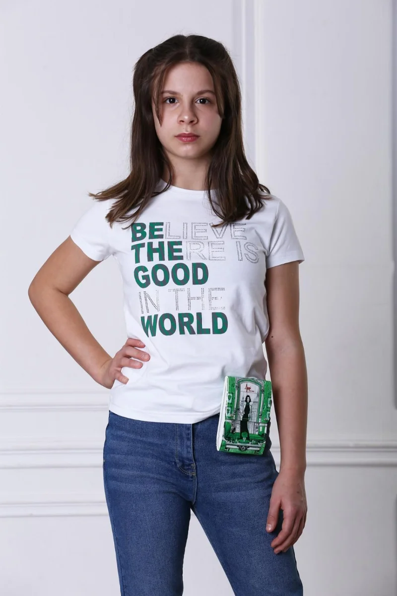 T-shirt for the girl 4116, 01 white TM Marions
