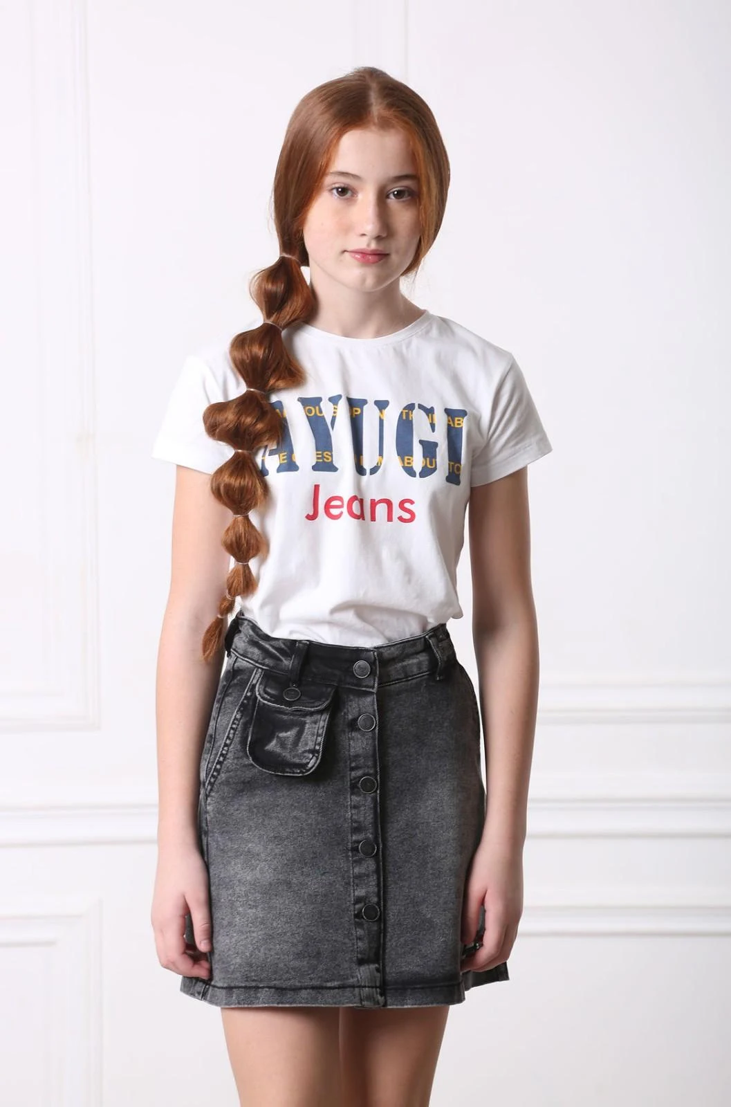 Джинсова спідниця для дівчинки 9172 сірий ТМ A-Yugi Jeans