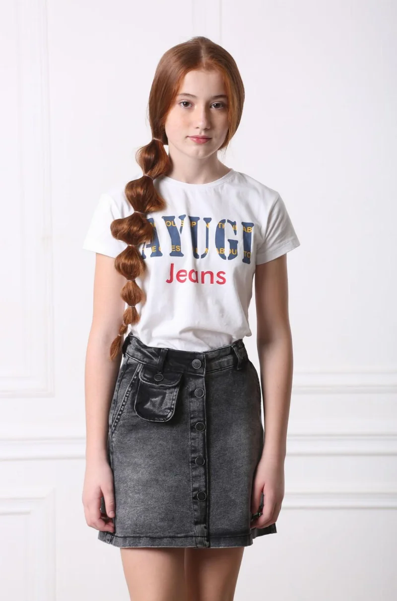 Джинсова спідниця для дівчинки 9172 сірий ТМ A-Yugi Jeans