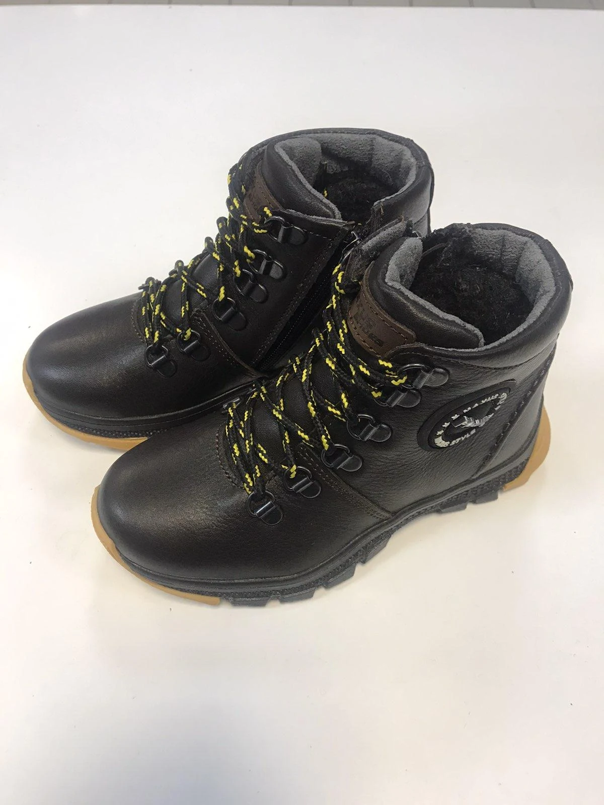 Boots leather jersey brown