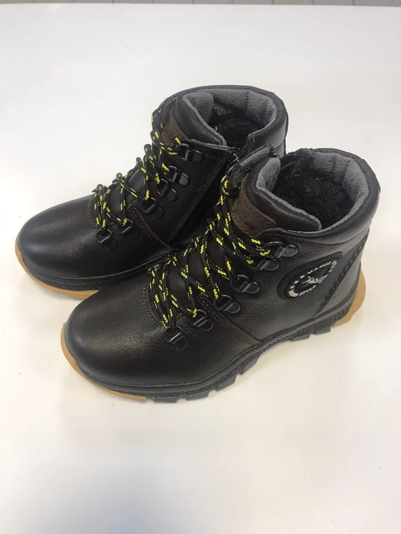 Boots leather jersey brown