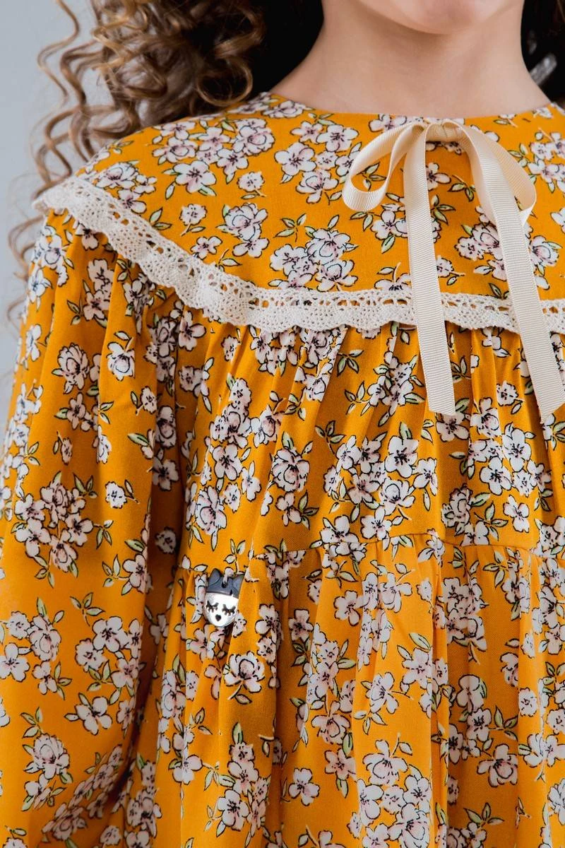 Dress 19013 Amelie mustard TM Suzie
