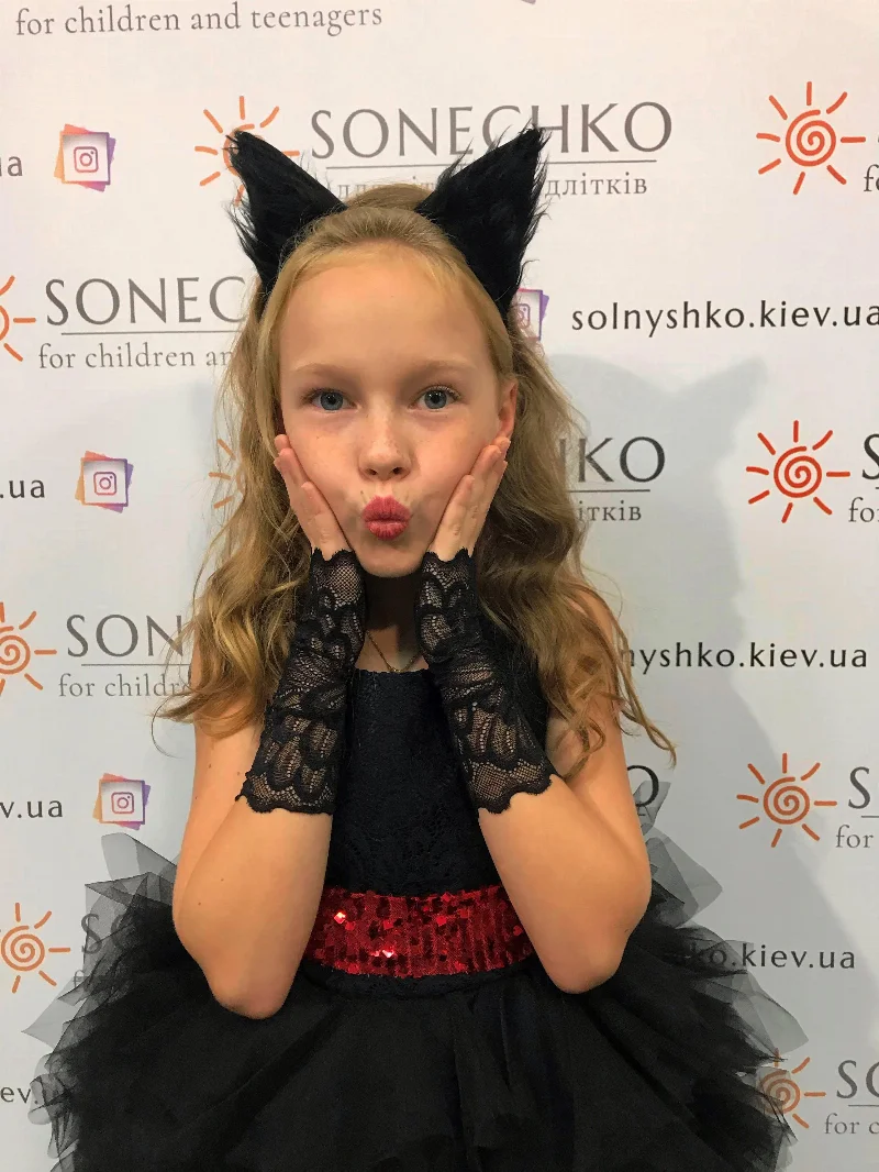 Карнавальний костюм для дівчинки Кішка чорна