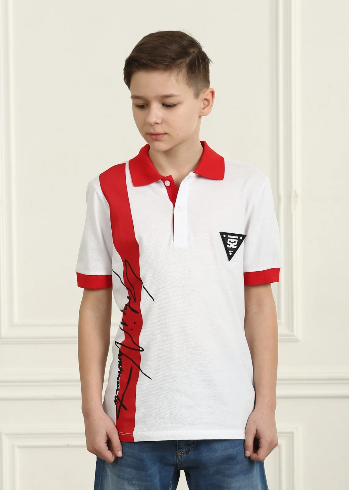 Boy's polo shirt 2947.13 white-red by TM Marions