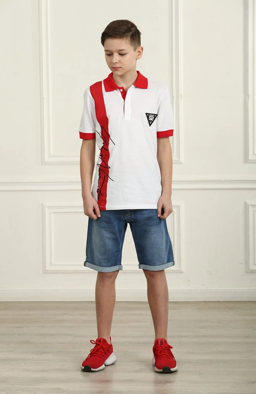 Boy's polo shirt 2947.13 white-red by TM Marions