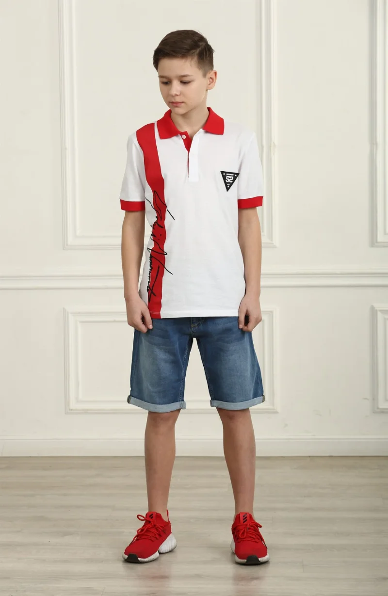 Boy's polo shirt 2947.13 white-red by TM Marions