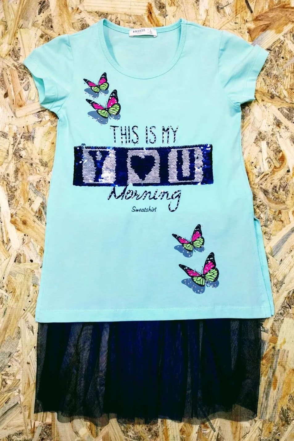 BREEZE GIRL T-shirt and Tank Top Set 10262, Mint, Turkey