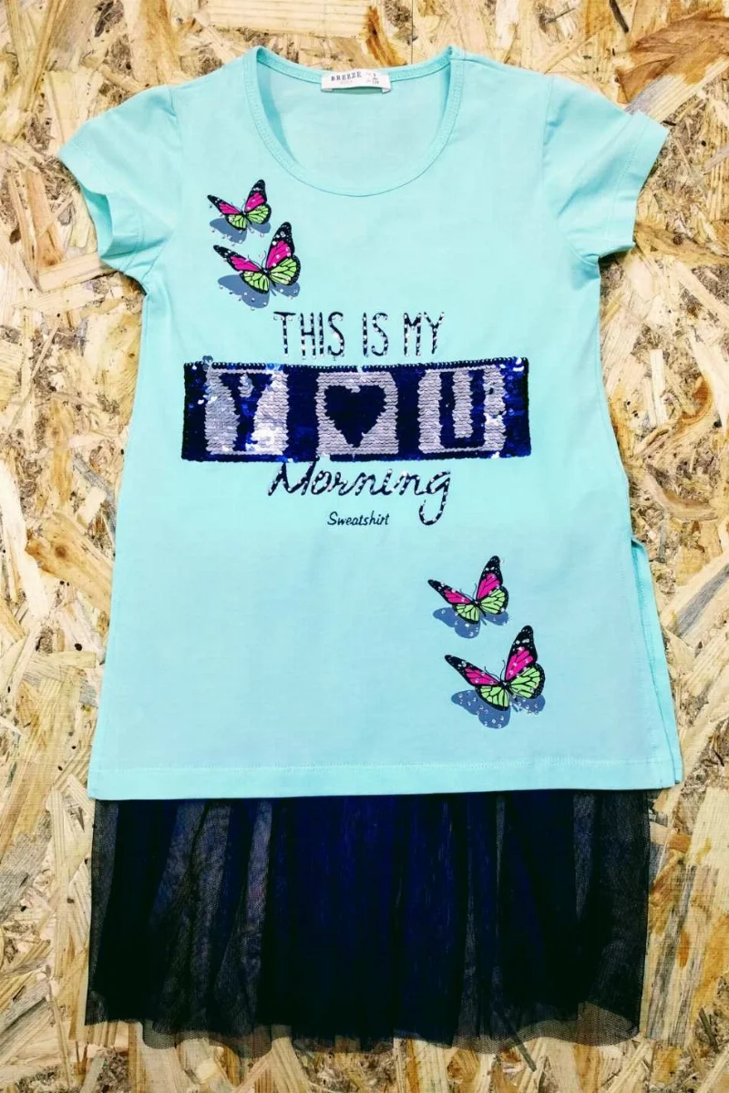BREEZE GIRL T-shirt and Tank Top Set 10262, Mint, Turkey
