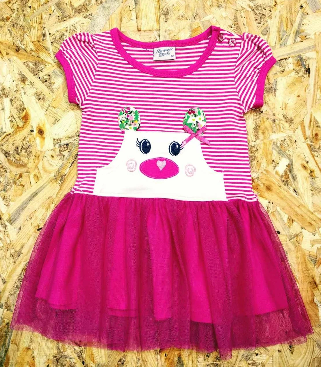 Dress knitted 8977 raspberry