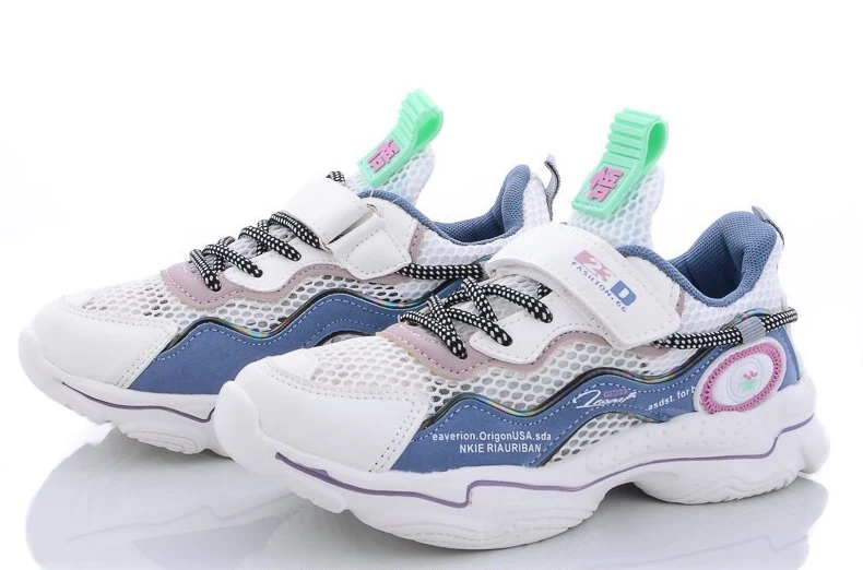 Sneakers \"Mesh\" B54-3B white-mint