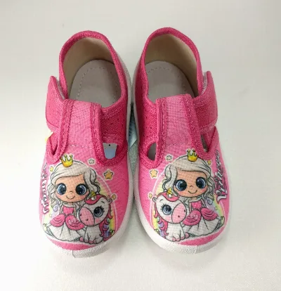 Dasha Princess Textile Shoes, Raspberry