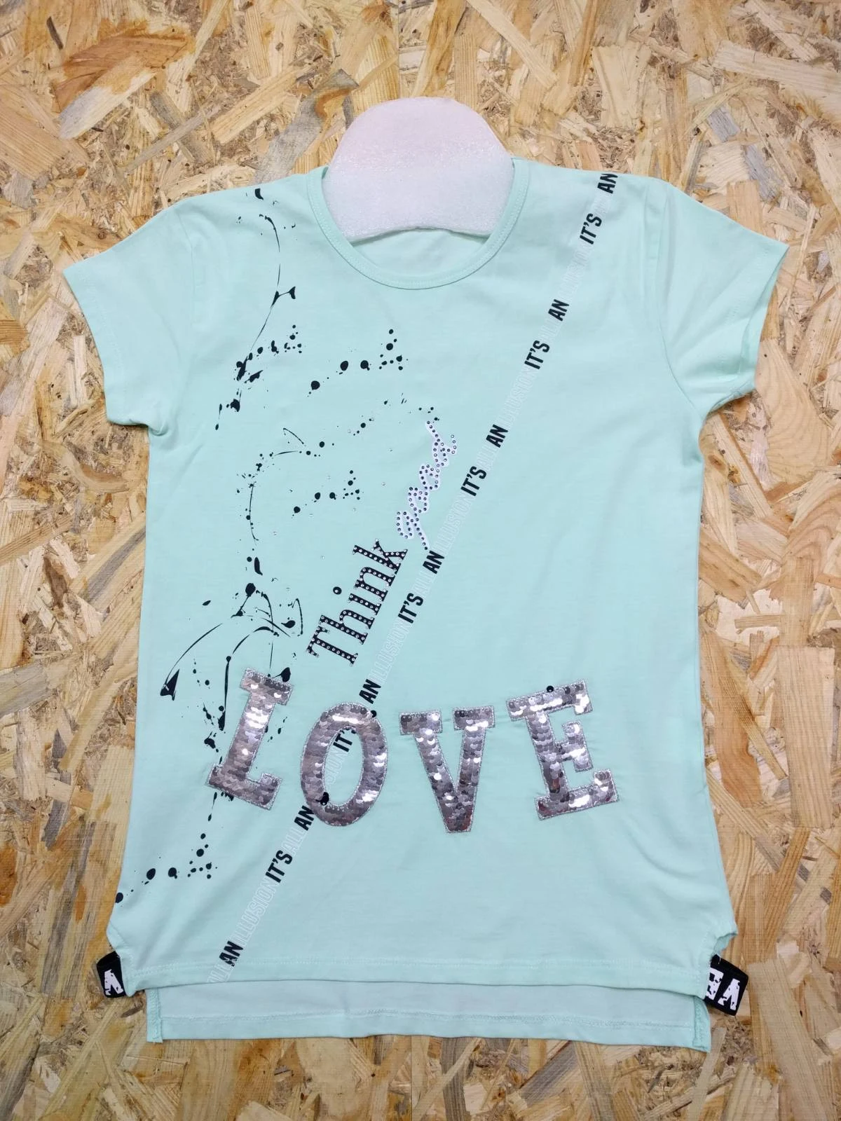 Футболка туніка для дівчинки 10272 м'ята BREEZE GIRL, Туреччина
