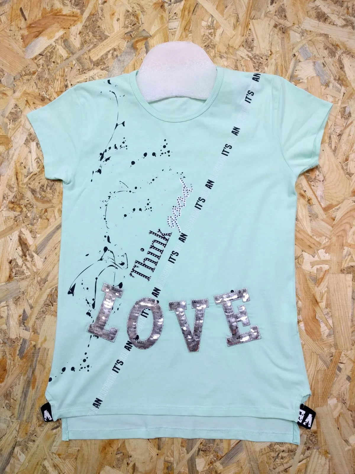 Футболка туніка для дівчинки 10272 м'ята BREEZE GIRL, Туреччина