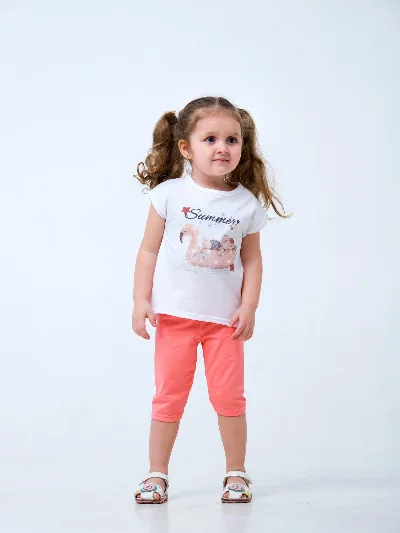 3/4 Caribbean Vacation Leggings 115407 Coral