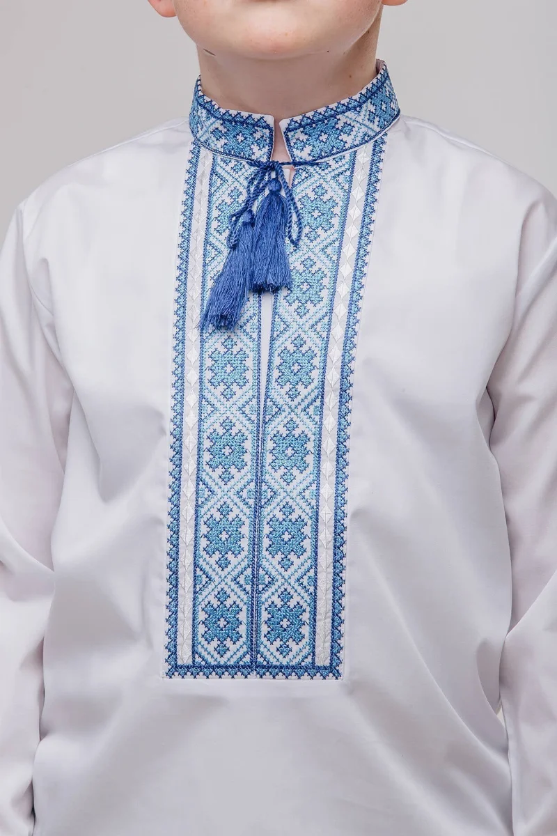 Вишиванка Спас синя Бавовна\\полієстер