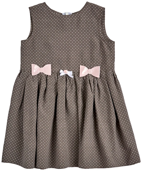 Dress 45079-42 Polka Dot Pink Bow