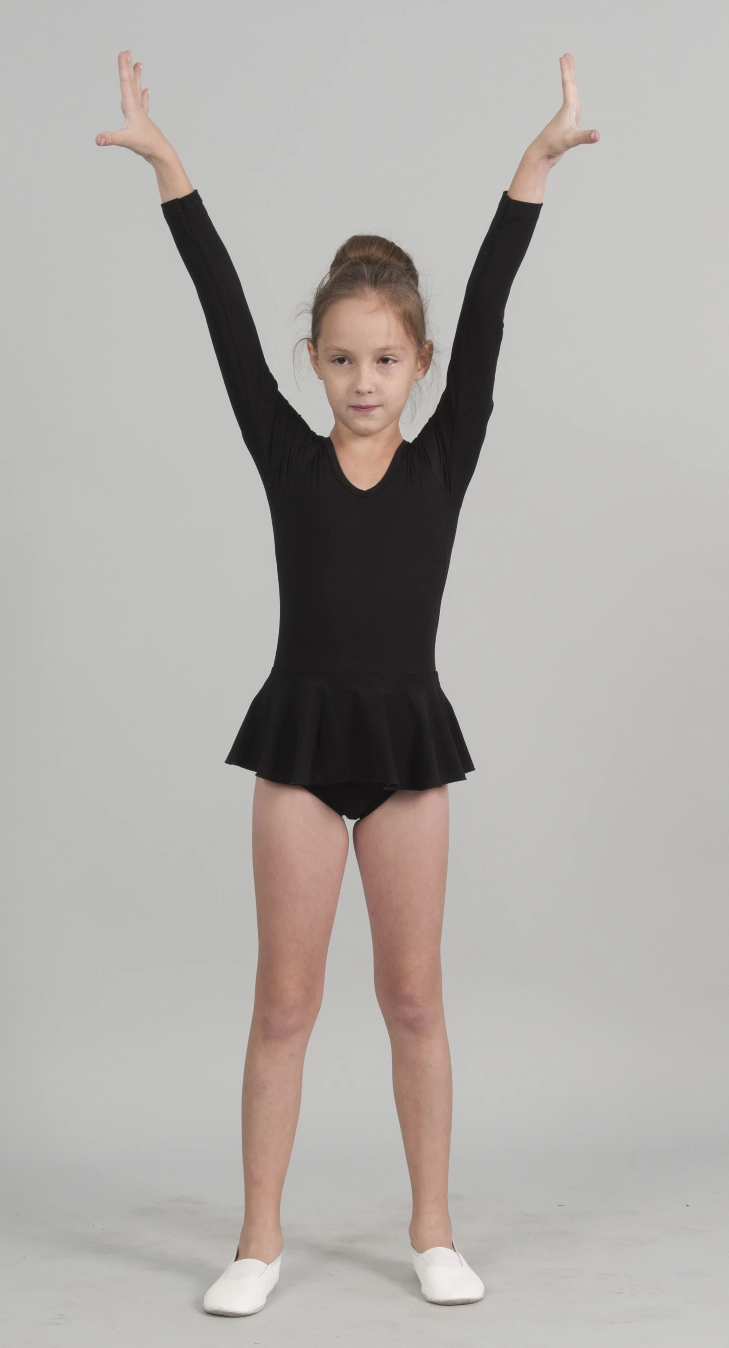 Gymnastic leotard with a skirt t1765 black