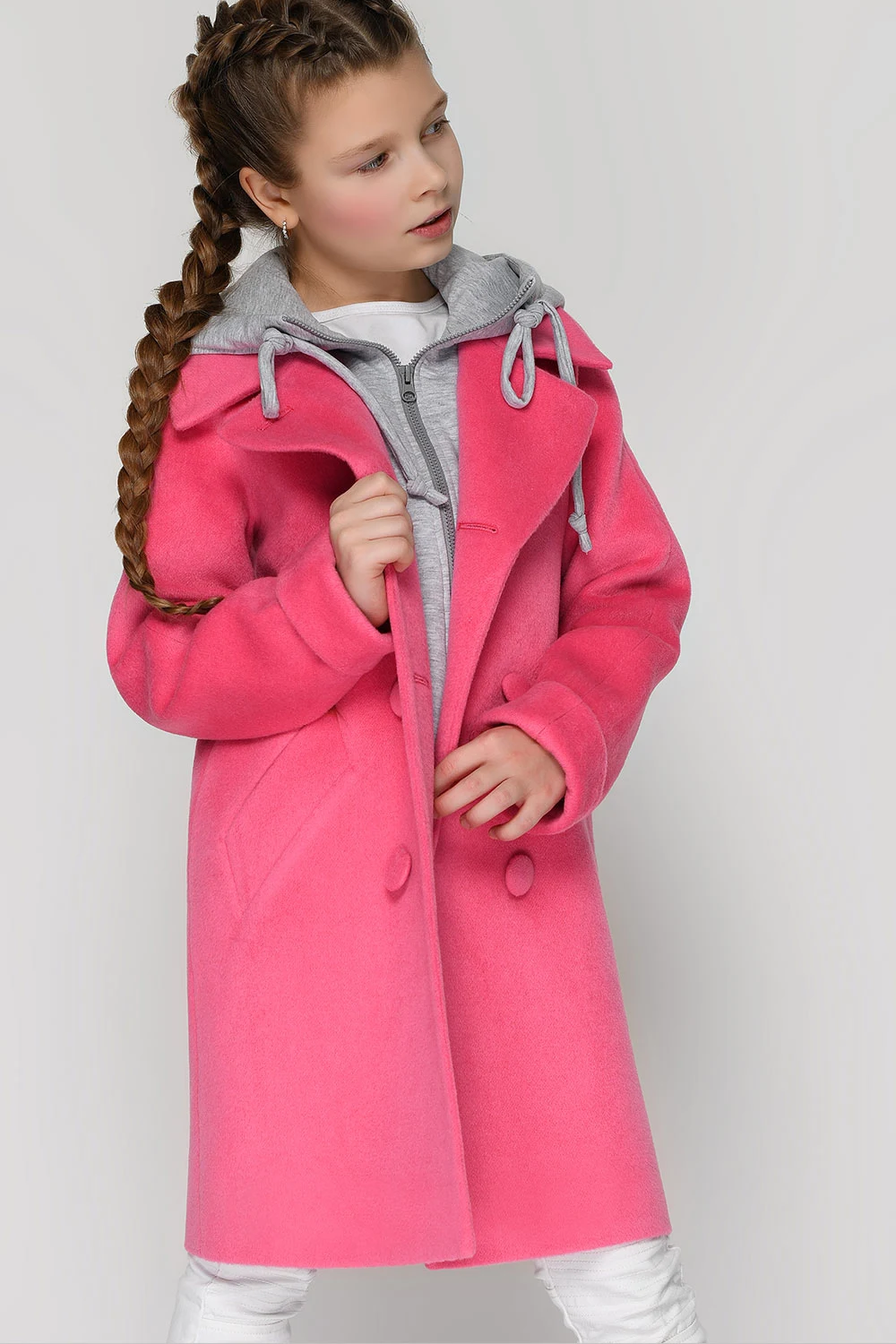 Coat DT-8311-9 raspberry