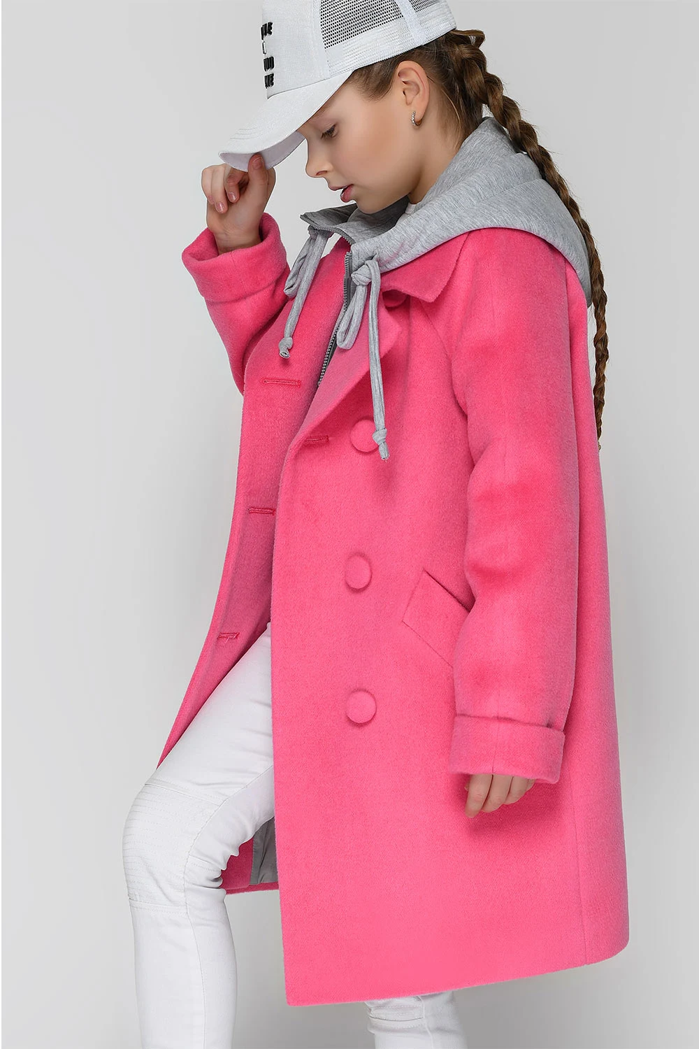 Coat DT-8311-9 raspberry