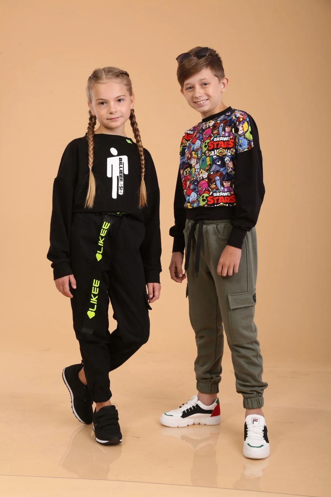 Batnik Billie Eilish with little man black and light green