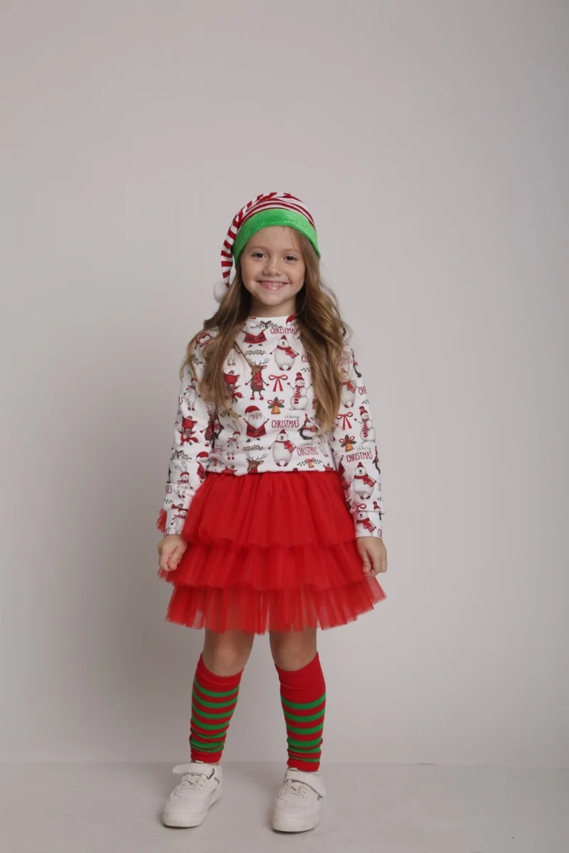 Set (sweatshirt + skirt + hat) New Year