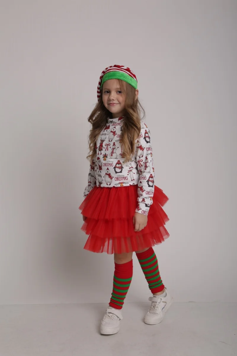 Set (sweatshirt + skirt + hat) New Year