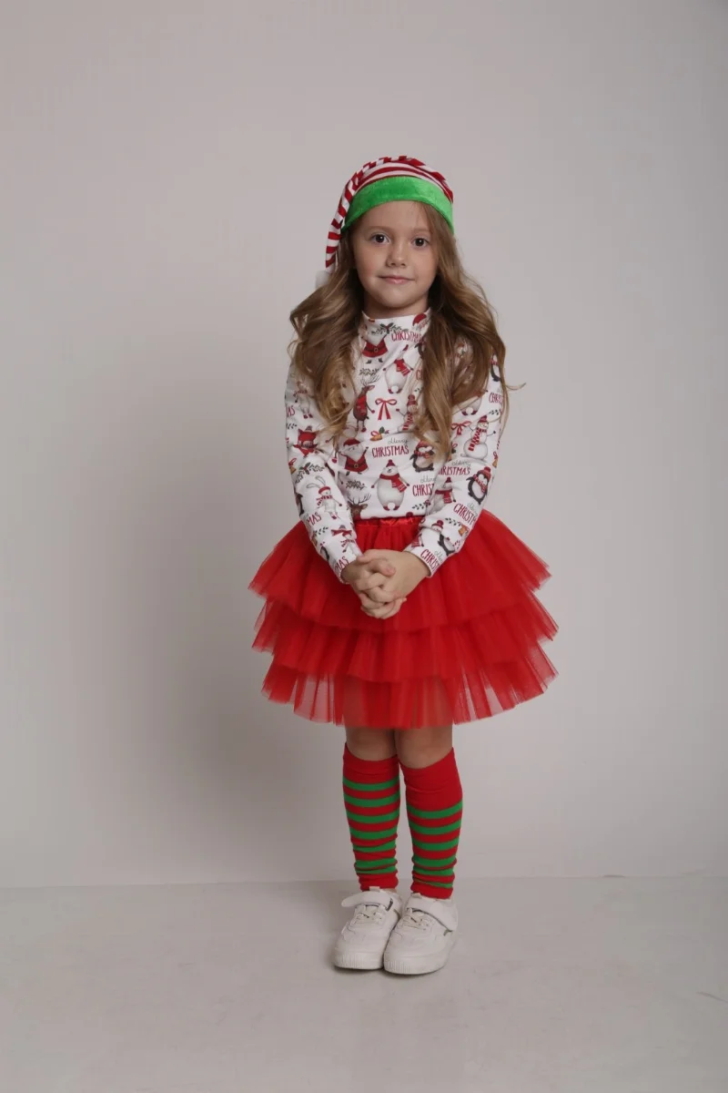 Set (sweatshirt + skirt + hat) New Year
