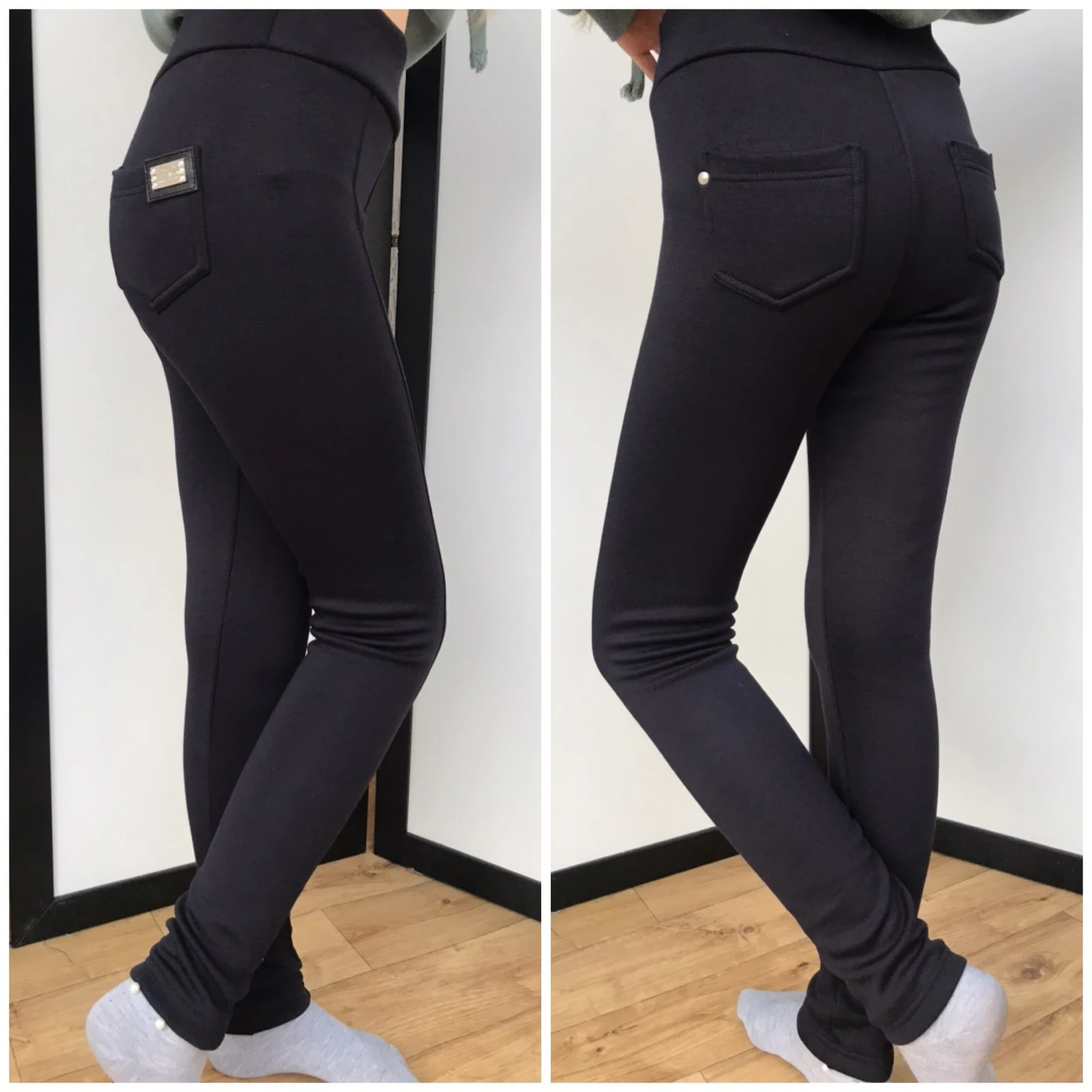 Tights with fur Classic 239 blue