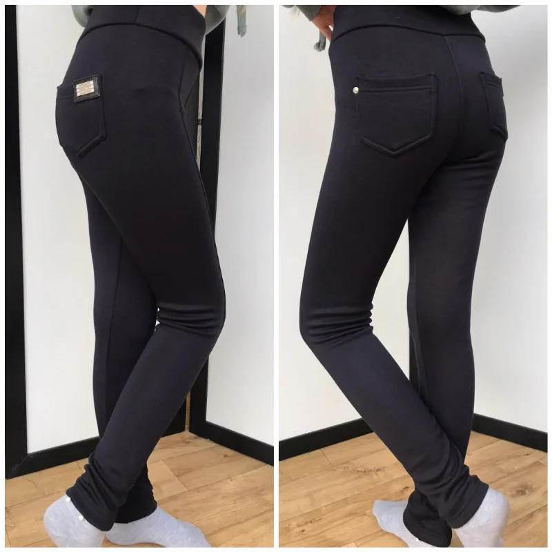 Tights with fur Classic 239 blue