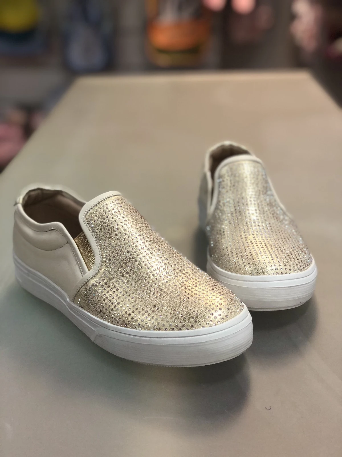 Slip-ons - shoes leather for the girl of Tina