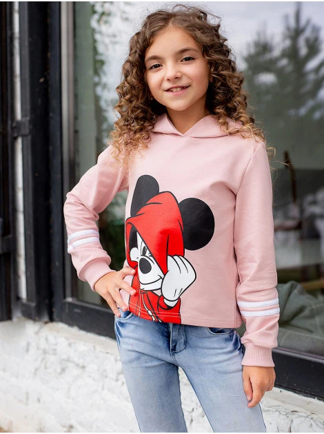Hoodie with print \"MICKEY MOUSE\" 10065 powder