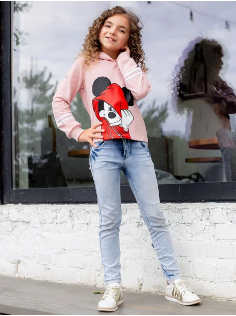 Hoodie with print \"MICKEY MOUSE\" 10065 powder