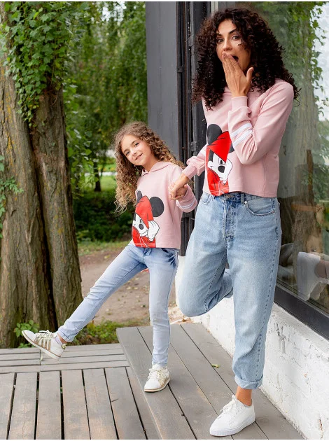 Hoodie with print \"MICKEY MOUSE\" 10065 powder