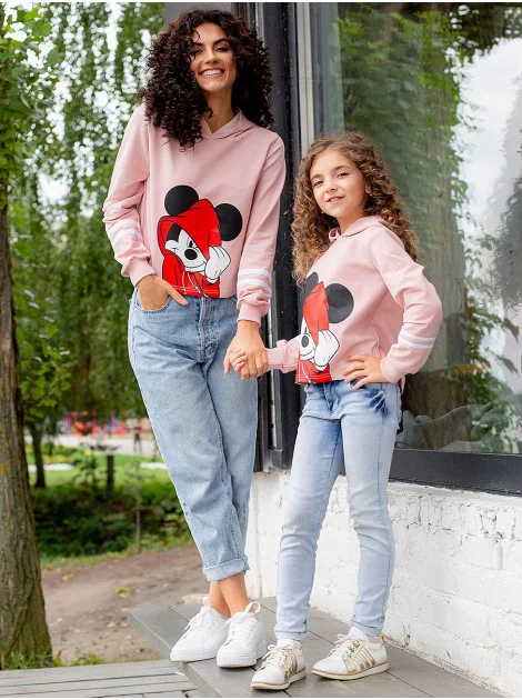 Hoodie with print \"MICKEY MOUSE\" 10065 powder