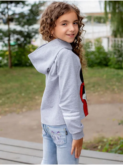 Худи с принтом "MICKEY MOUSE"  10065 серое