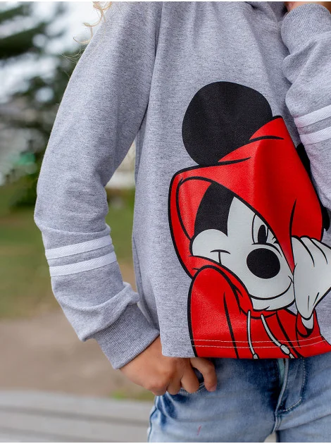 Худи с принтом "MICKEY MOUSE"  10065 серое
