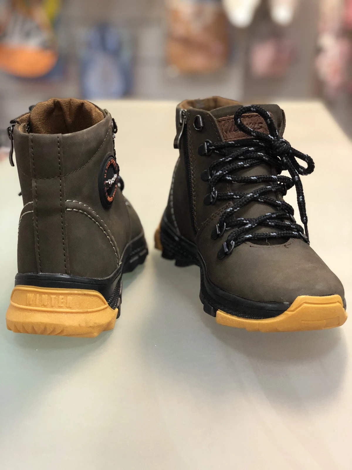 Boots leather jersey brown nubuck