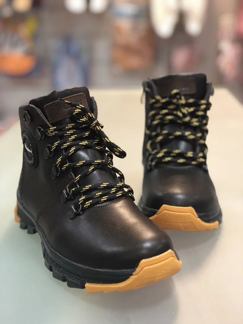 Boots leather jersey brown