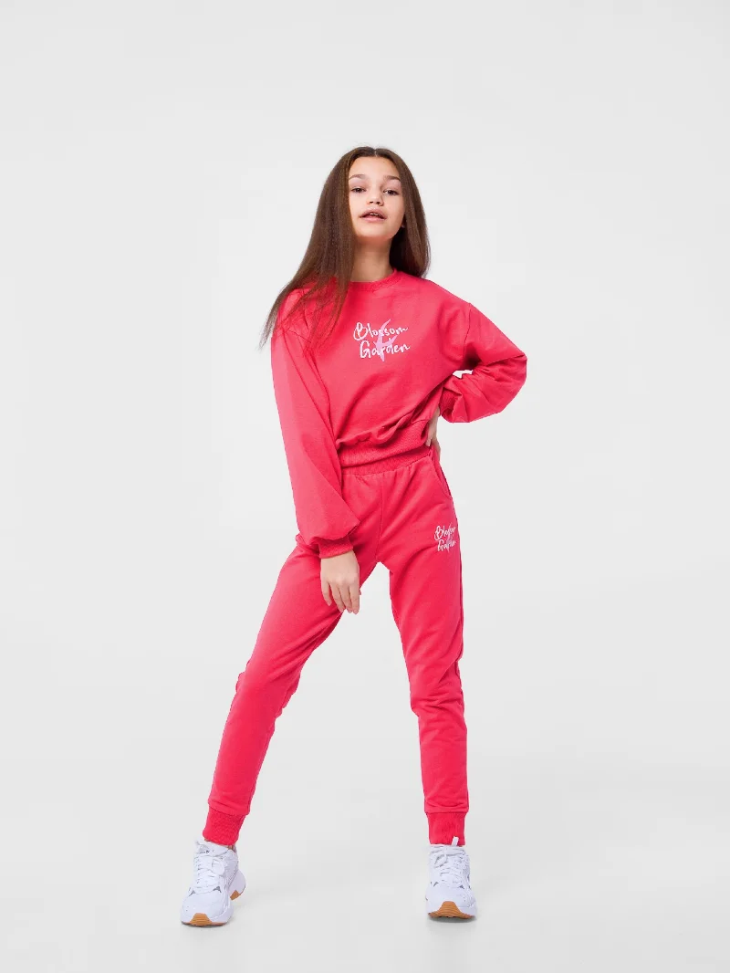 Sweatshirt 116509 Blooming garden raspberry
